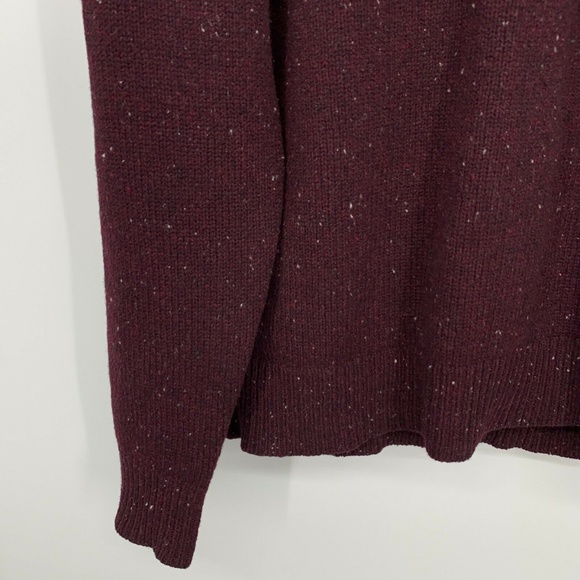 Club Monaco Mens Sweater Burgundy Marled 100% Wool Pullover Crewneck - Picture 6 of 11